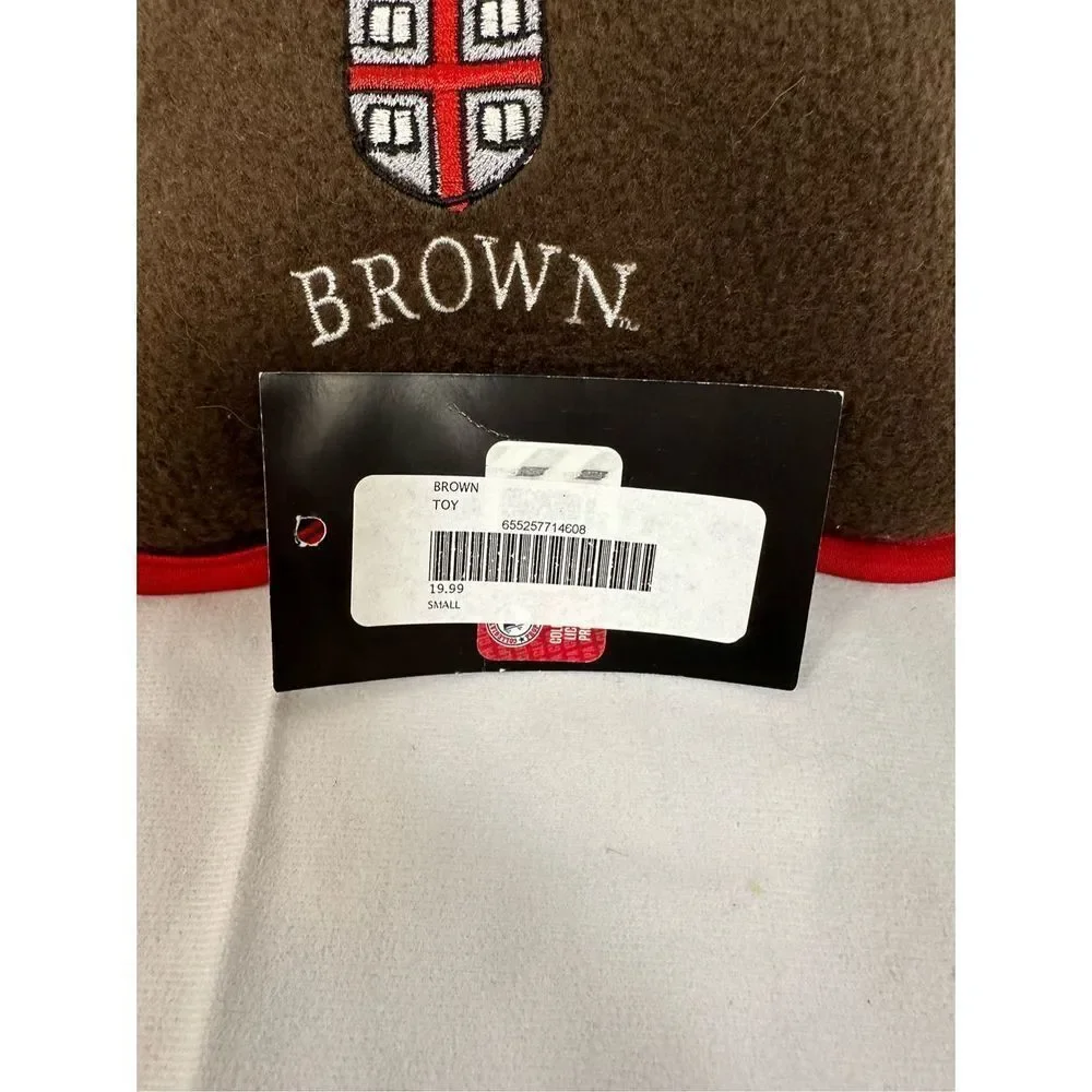 NWOT Brown University Dog Toy Bone Shaped Fleece with Squeaker￼ Fleece 8”